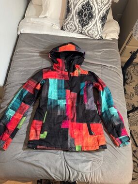 Roxy Women's multi color high visibility Ski Jacket Sz Small